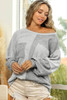 Gray Contrast Patchwork Double Chest Pocket Top
