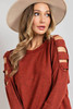 Orange Cutout Cold Shoulder Long Sleeve Top Orange Cutout Cold Shoulder Long Sleeve Top