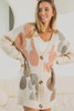 Multicolor Flower Pattern Buttoned Front Knit Cardigan Multicolor Flower Pattern Buttoned Front Knit Cardigan