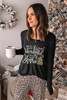 Leopard Christmas Print Two Piece Lounge Set