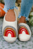 Bright White Rainbow Plush Winter Home Slippers
