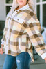 Khaki Plaid Sherpa Flap Pocket Shacket