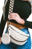 Bright White Colorblock Strap Chain Shoulder Bag With Coin Purse