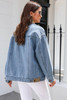 Sky Blue Vintage Corduroy Collar Denim Jacket