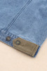 Sky Blue Vintage Corduroy Collar Denim Jacket