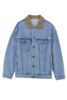 Sky Blue Vintage Corduroy Collar Denim Jacket