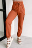 Orange Drawstring Cargo Pockets Jogger Pants