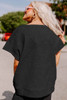 Black Textured Loose Fit T Shirt and Drawstring Pants Set