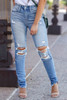 Light Blue Vintage Distressed Ripped Skinny Jeans Light Blue Vintage Distressed Ripped Skinny Jeans
