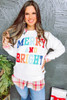 Bright White Merry And Bright Cable Knit Pullover Sweatshirt