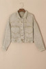 Flaxen Rivet Studded Pocketed Denim Jacket