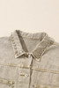 Flaxen Rivet Studded Pocketed Denim Jacket