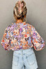 Multicolour Floral Bishop Sleeve Frilled Round Neck Blouse Multicolour Floral Bishop Sleeve Frilled Round Neck Blouse