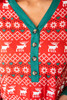 Red Christmas Print Henley Top Pajama Set