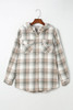 Gray Plaid Pattern Sherpa Lined Hooded Shacket Gray Plaid Pattern Sherpa Lined Hooded Shacket