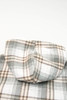 Gray Plaid Pattern Sherpa Lined Hooded Shacket Gray Plaid Pattern Sherpa Lined Hooded Shacket