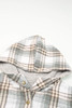 Gray Plaid Pattern Sherpa Lined Hooded Shacket Gray Plaid Pattern Sherpa Lined Hooded Shacket