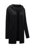 Black Horizontal Rib Knitted Open Front Hooded Cardigan Black Horizontal Rib Knitted Open Front Hooded Cardigan