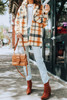 Yellow Plaid Print Turn Down Collar Buttoned Shacket