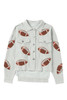 Sky Blue Sequined Football Patch Ribbed Cotton Jacket Sky Blue Sequined Football Patch Ribbed Cotton Jacket