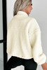 Bright White Contrast Patched Pocket Zipped Sherpa Jacket