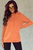 Orange Mineral Wash Kangaroo Pocket Drawstring Pullover Hoodie