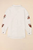 Beige Bubble Gum Texture Sequined Football Shacket Beige Bubble Gum Texture Sequined Football Shacket