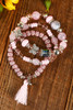 Light Pink Butterfly Beaded Tassel Multi-layered Bracelet