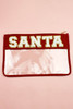 Red SANTA Contrast Trim Clear Makeup Bag