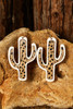 Brown Vintage Cactu-Shape Wooden Hook Earrings