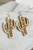 Brown Vintage Cactu-Shape Wooden Hook Earrings