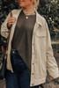 Khaki Plus Size Crochet Pattern Back Corduroy Jacket Khaki Plus Size Crochet Pattern Back Corduroy Jacket