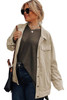 Khaki Plus Size Crochet Pattern Back Corduroy Jacket Khaki Plus Size Crochet Pattern Back Corduroy Jacket