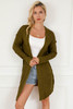 Green Exposed Seam Mixed Knit Drop Shoulder Cardigan