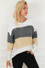 Multicolour Color Block Drop Shoulder Knit Sweater Multicolour Color Block Drop Shoulder Knit Sweater