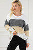 Multicolour Color Block Drop Shoulder Knit Sweater Multicolour Color Block Drop Shoulder Knit Sweater