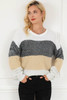 Multicolour Color Block Drop Shoulder Knit Sweater Multicolour Color Block Drop Shoulder Knit Sweater