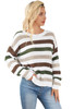 Stripe Crochet Hollow out Knit Sweater