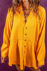 Oversized Crinkled Frayed Hem Tunic Shirt