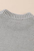 Light Grey Chunky Knit Turtle Neck Drop Shoulder Sweater