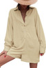 Half Button Shirt Collar Long Sleeve Loose Romper Half Button Shirt Collar Long Sleeve Loose Romper