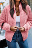 Peach Blossom Corduroy Stand Collar Puffer Jacket