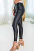 Black Faux Leather Zipped Detail Leggings Black Faux Leather Zipped Detail Leggings