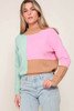 Multicolour Colorblock Mock Neck Ribbed Trim Sweater Multicolour Colorblock Mock Neck Ribbed Trim Sweater