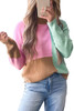 Multicolour Colorblock Mock Neck Ribbed Trim Sweater Multicolour Colorblock Mock Neck Ribbed Trim Sweater
