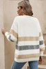 Multicolor Striped Print Fuzzy Cardigan