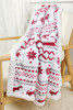 White Christmas Reindeer Snowflake Printed Sherpa Blanket