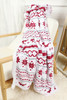 White Christmas Reindeer Snowflake Printed Sherpa Blanket White Christmas Reindeer Snowflake Printed Sherpa Blanket