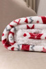 White Christmas Reindeer Snowflake Printed Sherpa Blanket White Christmas Reindeer Snowflake Printed Sherpa Blanket