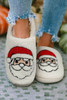 White Christmas Santa Clause Graphic Plush Slippers